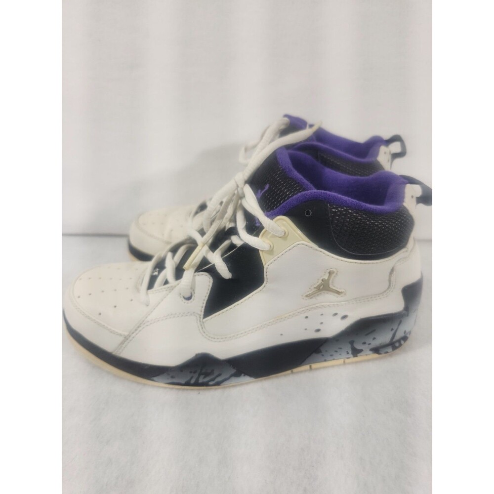 JORDAN CLASSIC 90 WHITE BLACK PURPLE  BASKETBALL GS US SZ 6.5 Y 414846 101